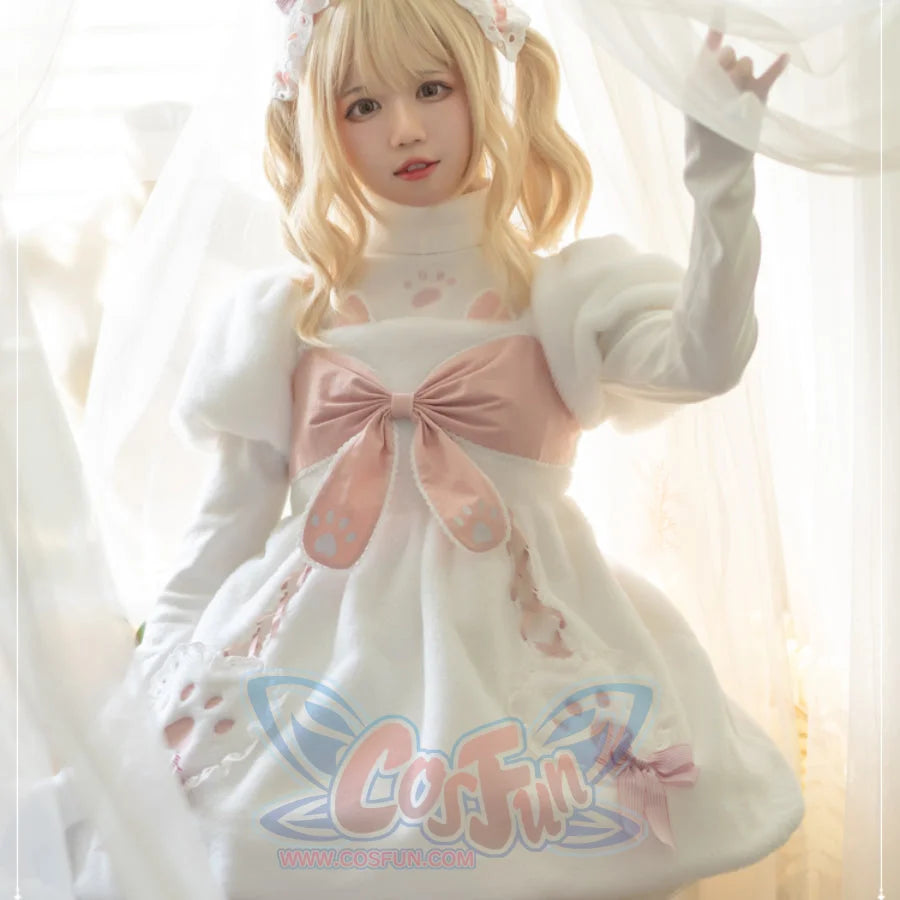 Autumn Winter Lovely Lolita Thicken Woolen Dress Sets