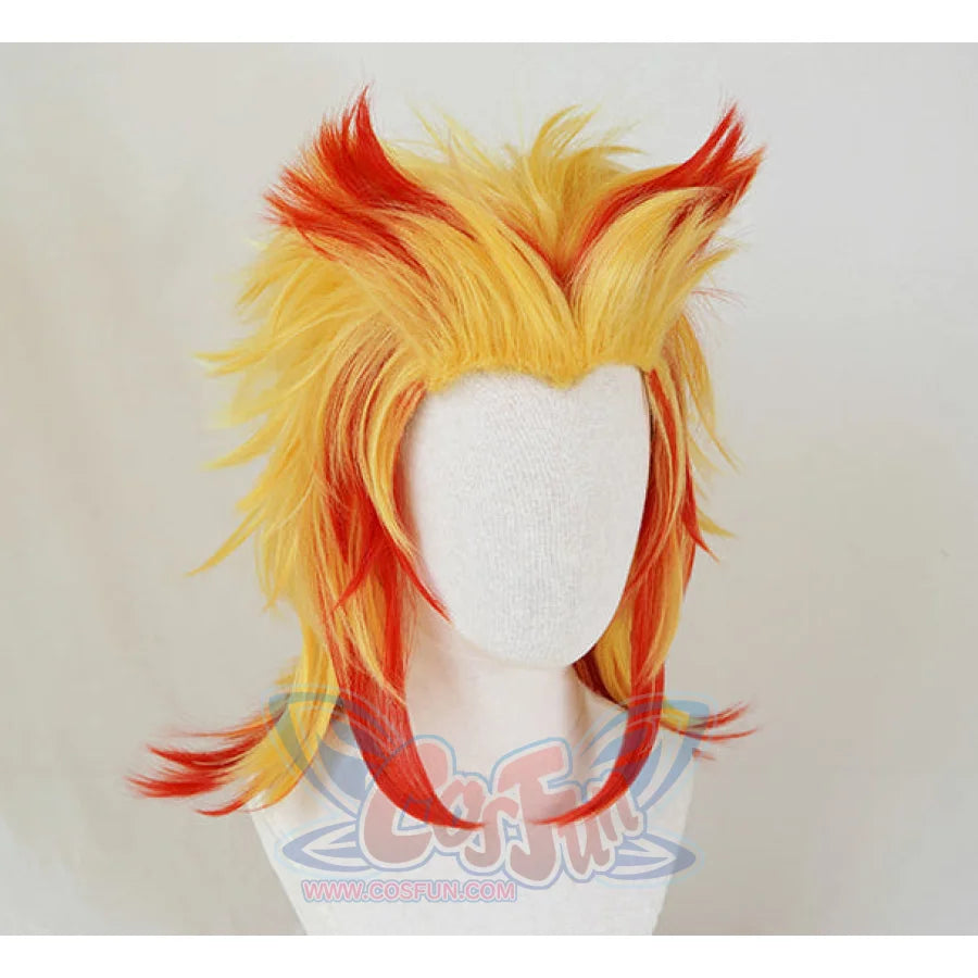 Demon Slayer Kimetsu No Yaiba Rengoku Kyoujurou Cosplay Wigs Ponytail Red And Yellow Mp005672