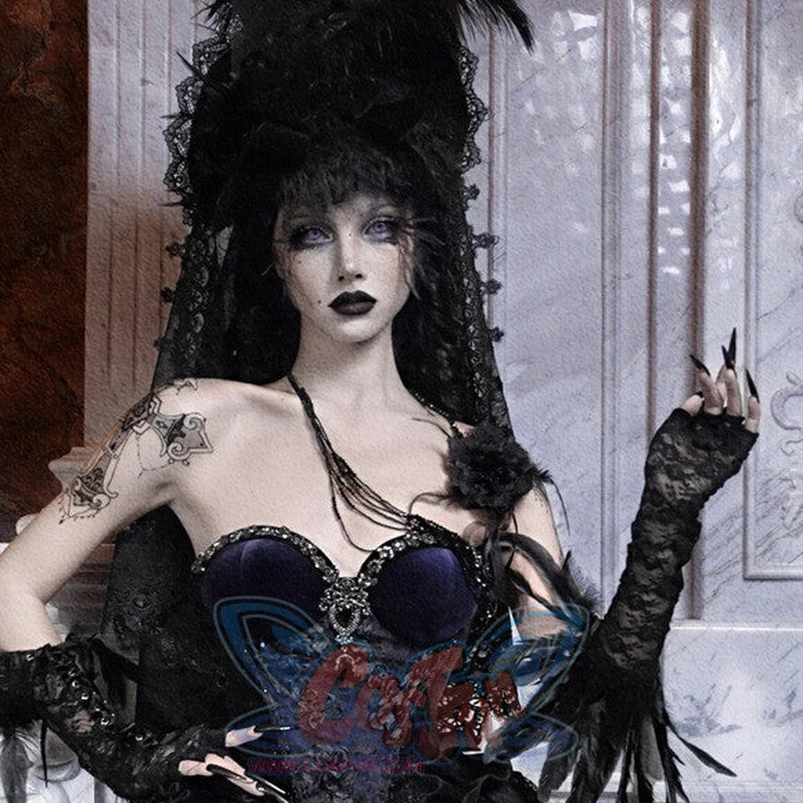 Elegy Day Gothic Shimmer Velvet Bustier Corset Top