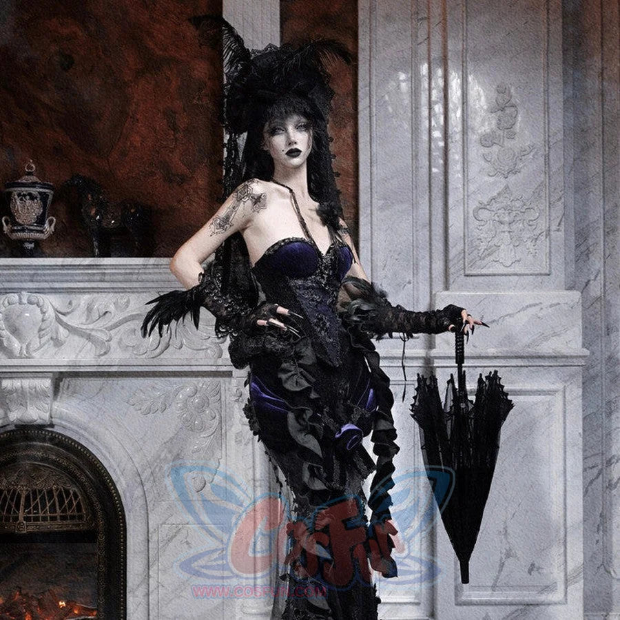 Elegy Day Gothic Shimmer Velvet Bustier Corset Top
