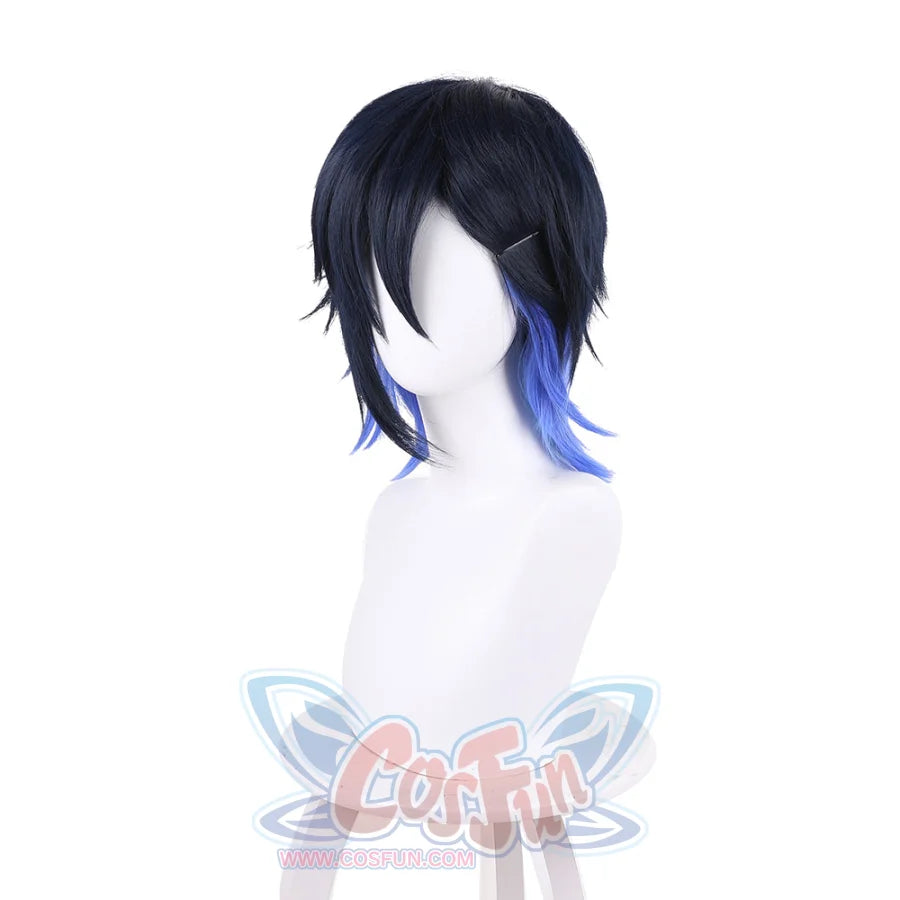 NIJISANJI Virtual YouTuber Yugo Asuma Cosplay Wig C01119 Navy and blue Costumes