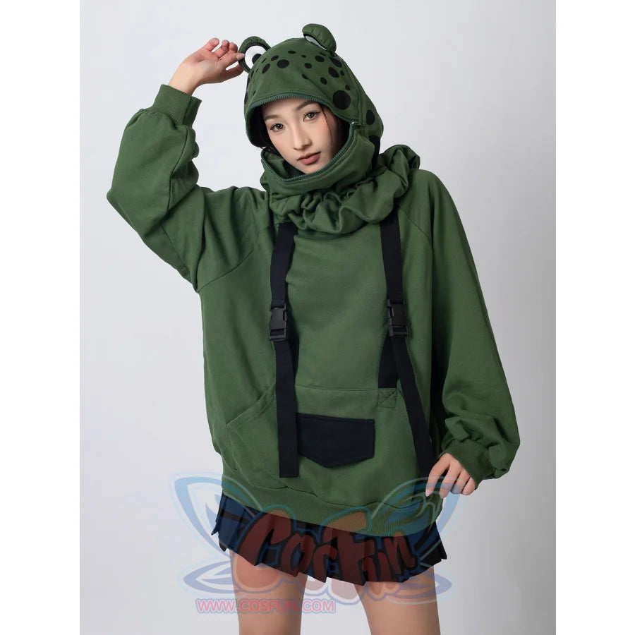 【READY TO SHIP + FREE SHIPPING】COSFUN Original Animal Tales: The Frog Prince Green Pullover Full Zip Hoodie IF0001