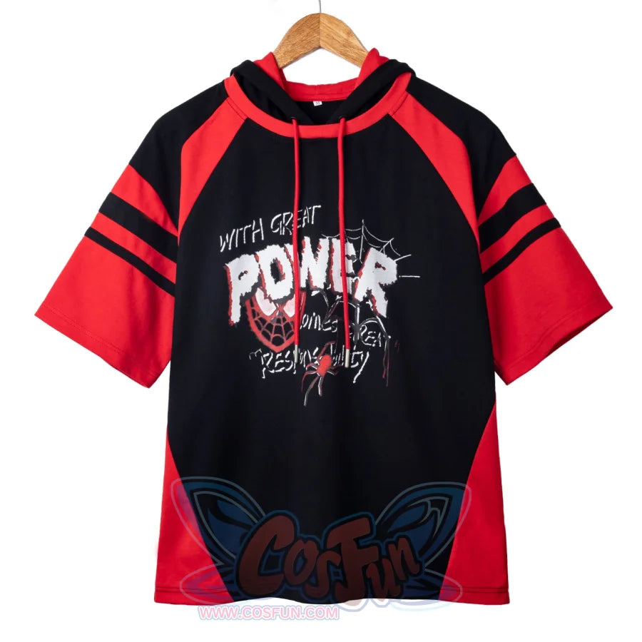 【PRE-SALE】COSFUN Original Original Spider Theme Cosplay Short Sleeve Hooded Sweatshirt A00014 Sweatshirt