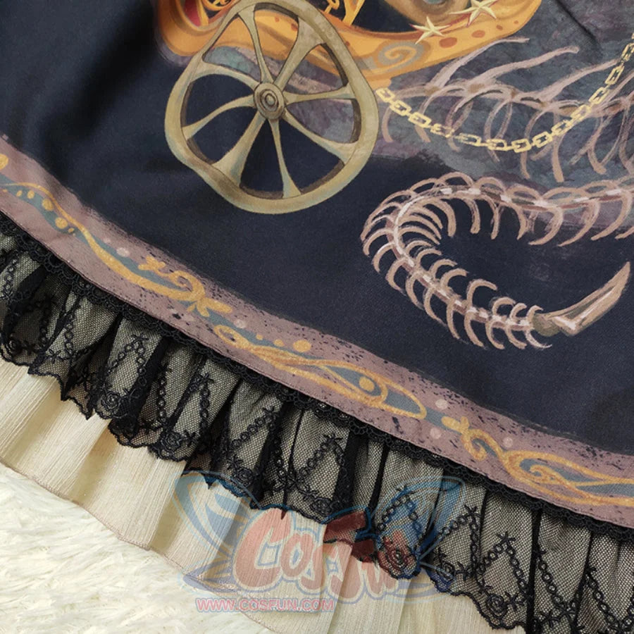 Gorgeous Gothic Lolita Drawstring Slim Skirt - cosfun