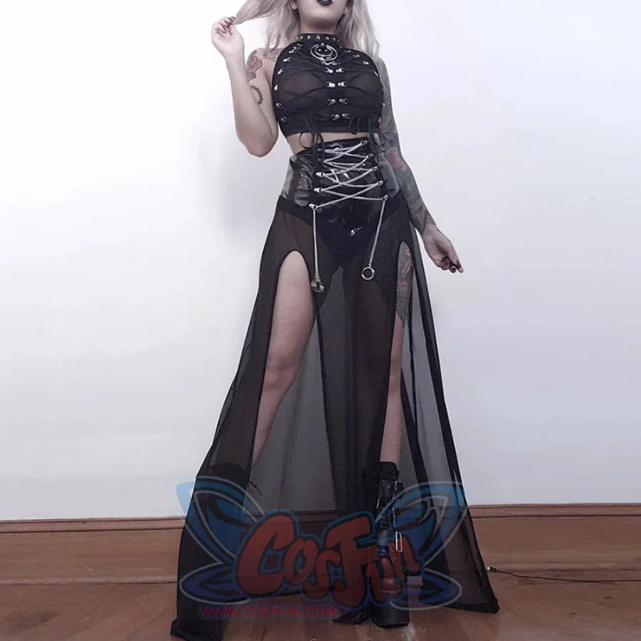 Spice Girl High Waist Lace Up Long Skirt S22909 S