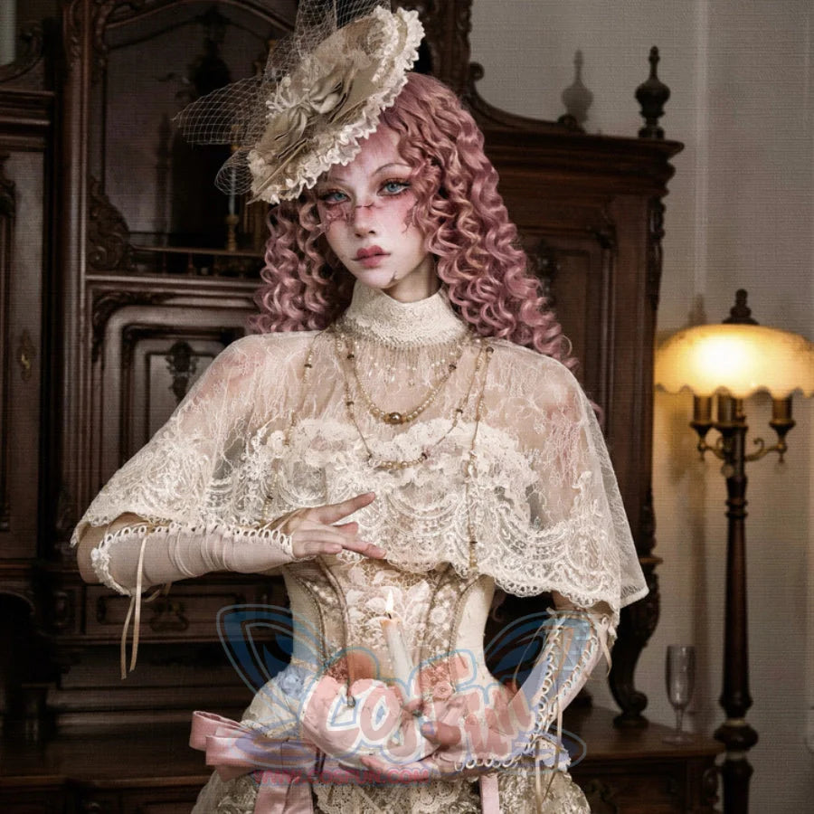 Rococo Duchess Vintage Lace Short Capelet Top Cape