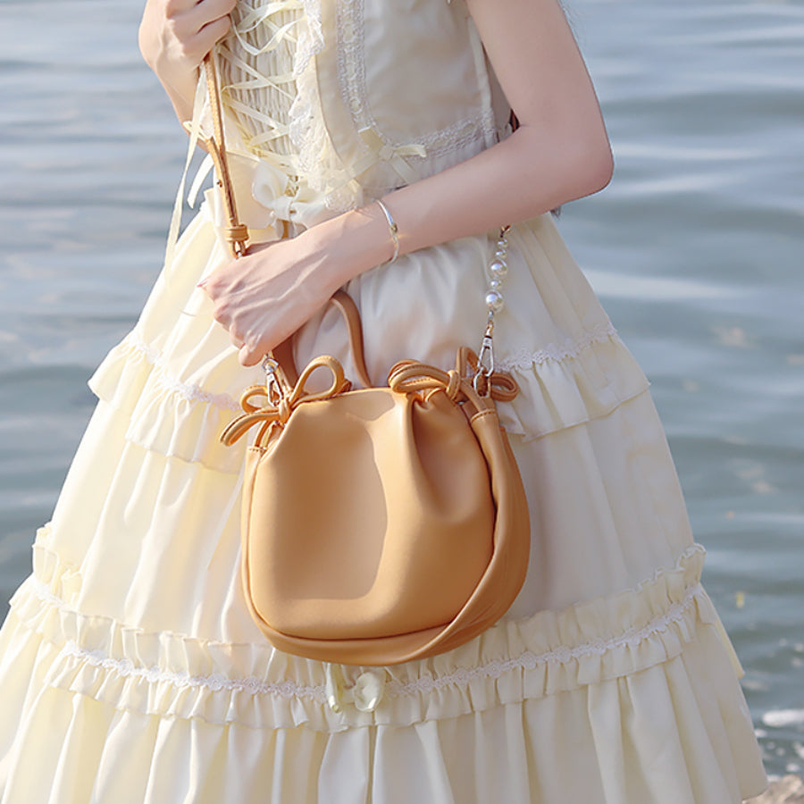 Sweet and Lovely Bowknot Square Crossbody Bag - cosfun