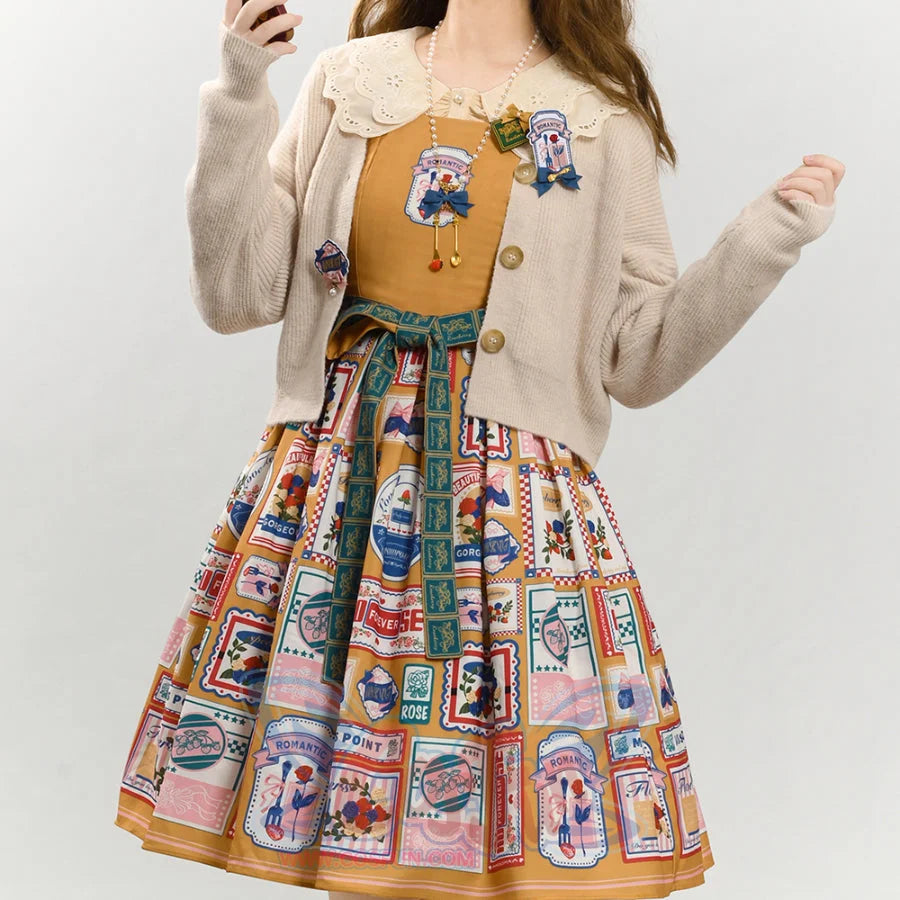 American Style Vintage Daily Lolita Jumper Skirt - cosfun