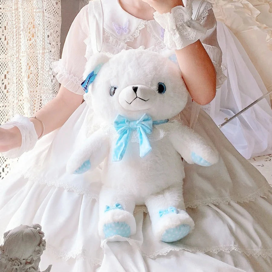 Sweet and Lovely Lolita Crossbody Bear Bag White