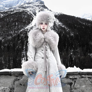 Winter Gothic Imitation Fox Fur Lace-Up Waistcoat