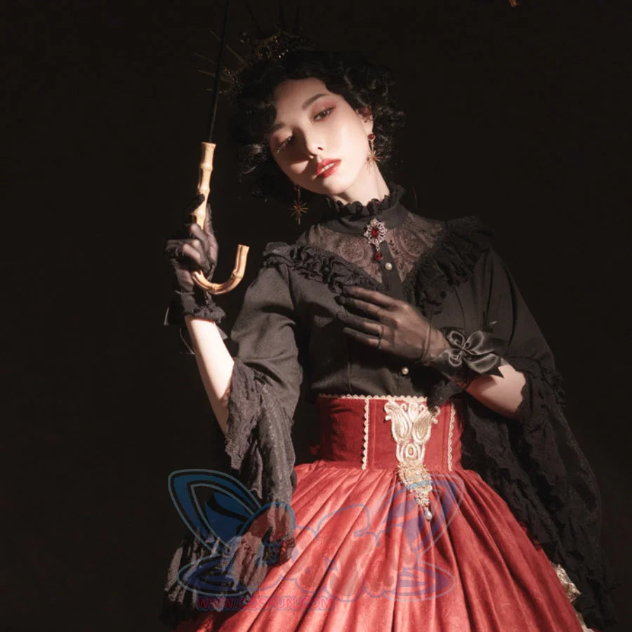 Elizabeth Elegant and Vintage Lolita Long Sleeve Shirt - cosfun