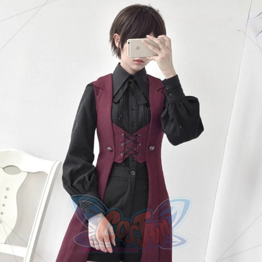 PRE-SALE Medieval Retro Dark Handsome Lolita Long Vest - cosfun