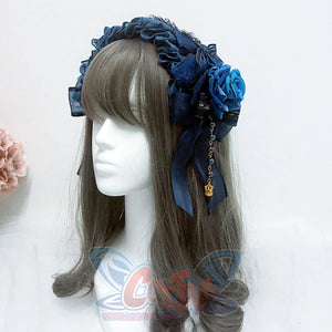 Original Gorgeous Lolita Rose Lace Hairband and Brooch S22670 - cosfun