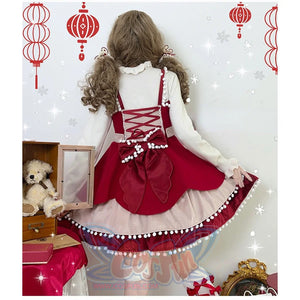 Winter Woolen Bow Sweet and Lovely Lolita Dress - cosfun
