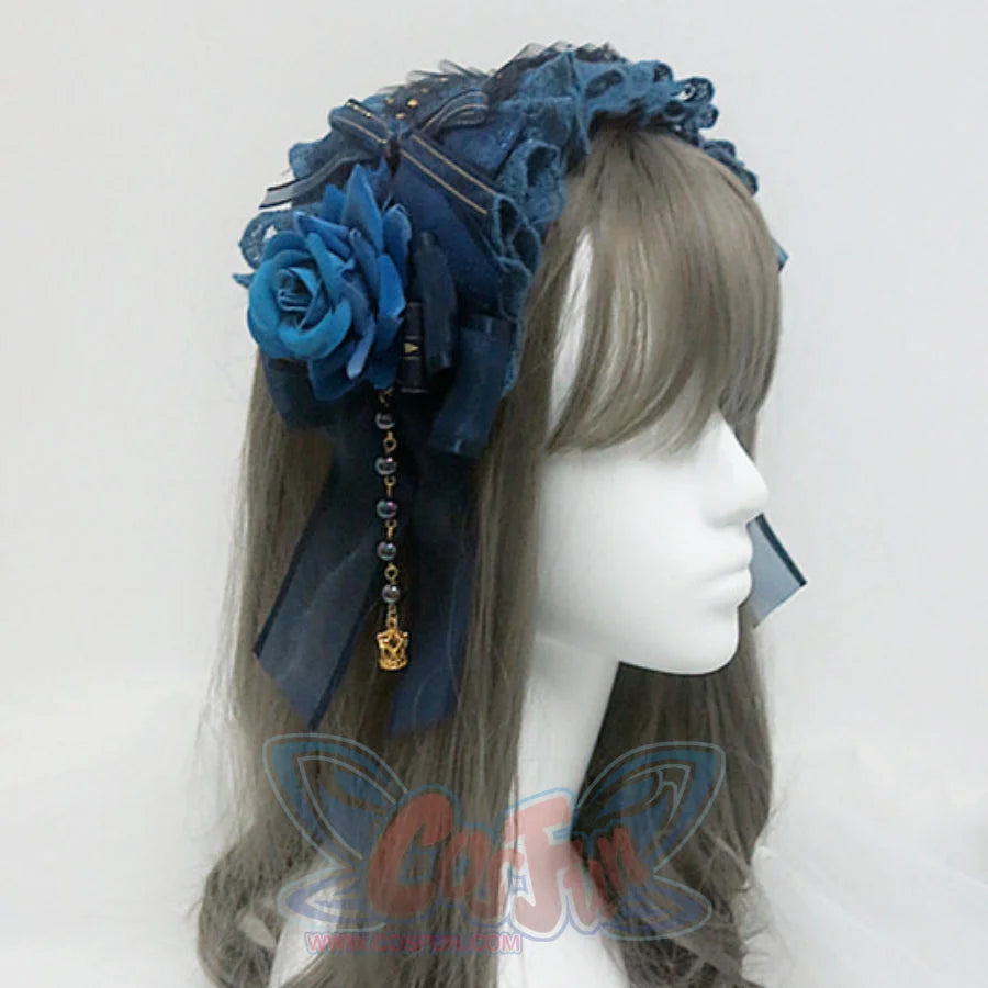 Original Gorgeous Lolita Rose Lace Hairband and Brooch S22670 - cosfun