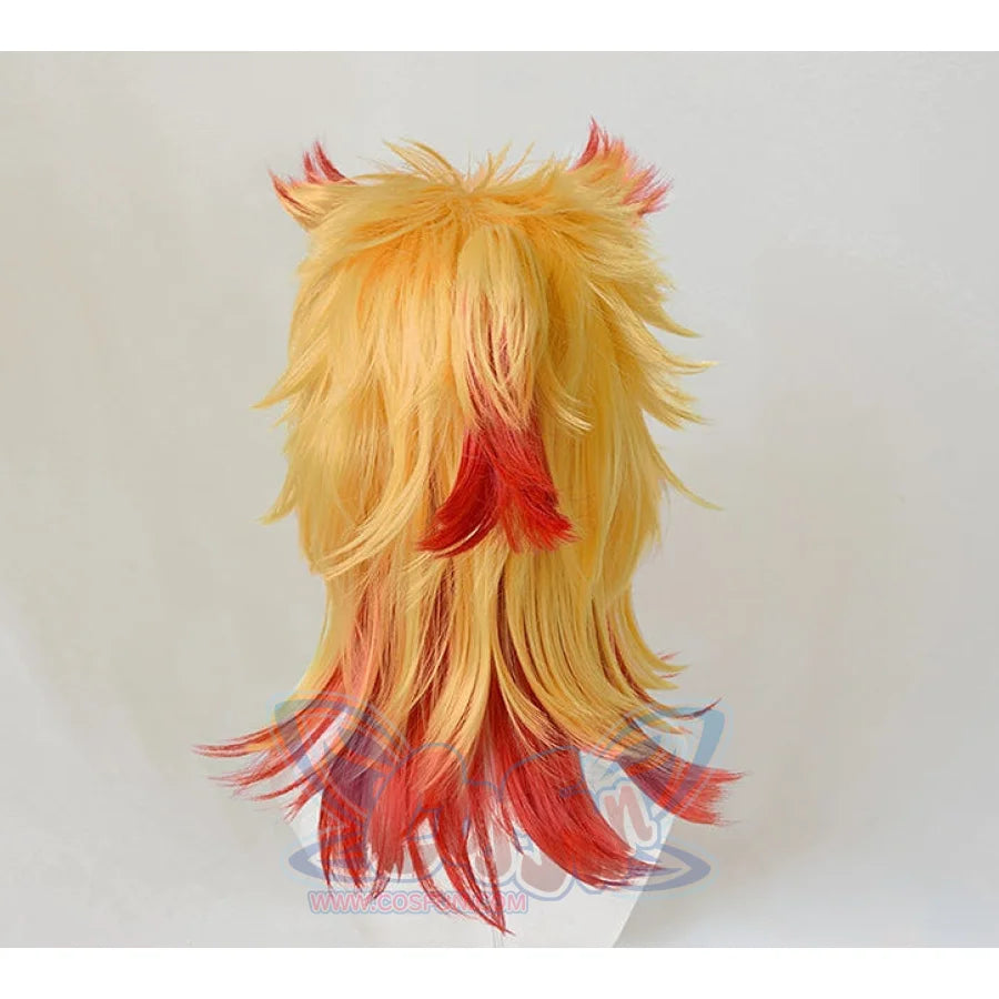 Demon Slayer Kimetsu No Yaiba Rengoku Kyoujurou Cosplay Wigs Ponytail Red And Yellow Mp005672