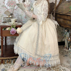 Spring Elegant Embroidered Lolita High Waist Skirt