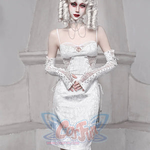 Alice White Gothic Lace-Up Slim Slip Dress S