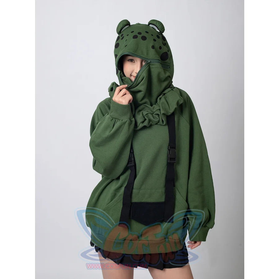 【READY TO SHIP + FREE SHIPPING】COSFUN Original Animal Tales: The Frog Prince Green Pullover Full Zip Hoodie IF0001