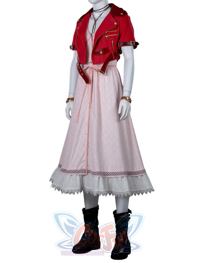 aerith red dress cosplay Final Fantasy VII Remake FF7 Remake Aerith HoneyBee Red Dress Cosplay Costume