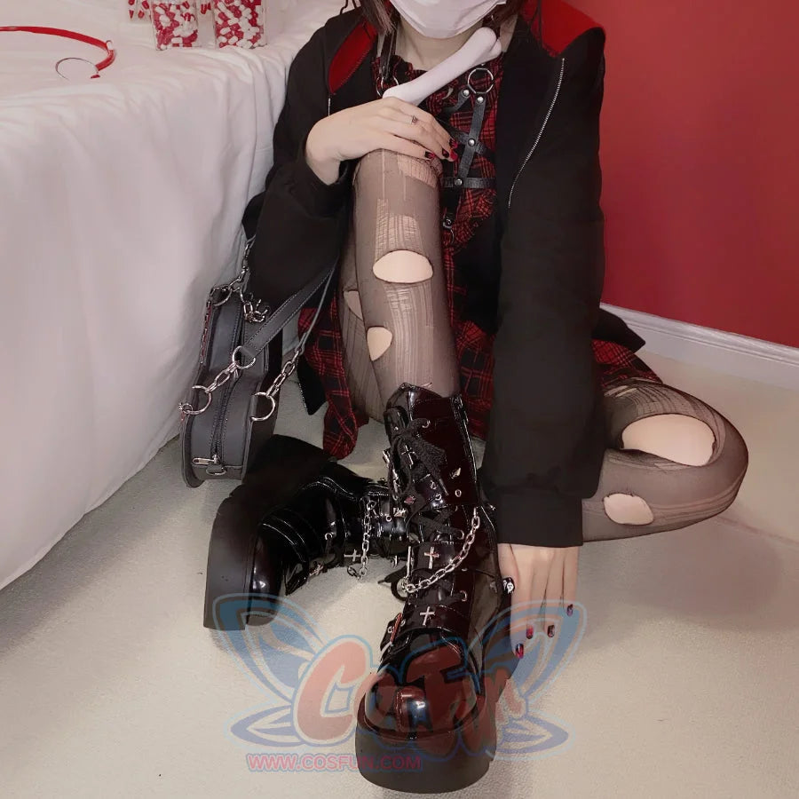 Original Spice Girl Lolita Round Toe Short Boots S22657 - cosfun