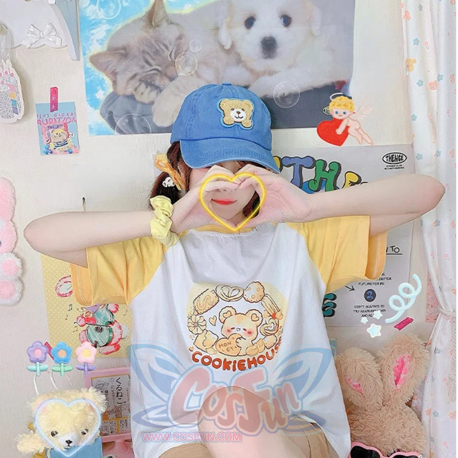 Japanese Cartoon Printed Short-sleeved Top