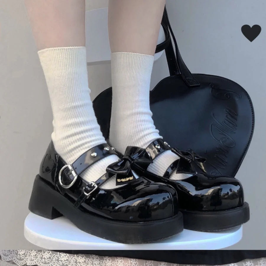 Original Lolita Round Toe Thick Soled Shoes - cosfun