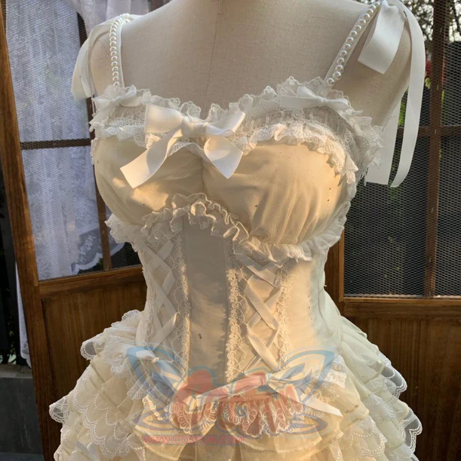 Lovely Classic Lolita Fairy Ballet Short Skirt Sets Yellow / S / Corset