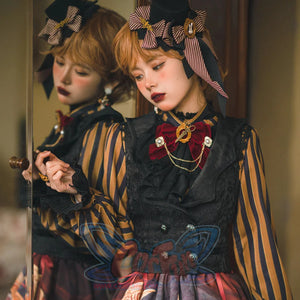 Vintage Slim Lolita Double-breasted Vest - cosfun