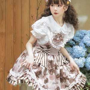 Daily Sweet and Lovely Lolita Jumper Skirt Two Piece Sets