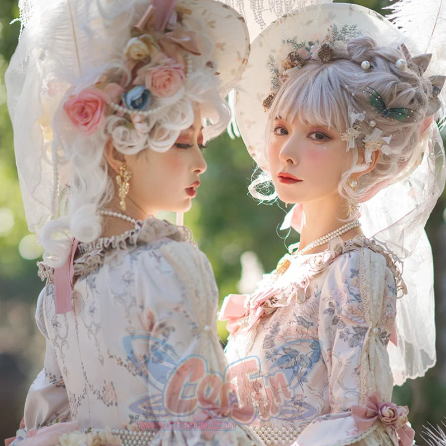 Elizabeth Elegant Lolita Flat Hat and Bowknot Drag