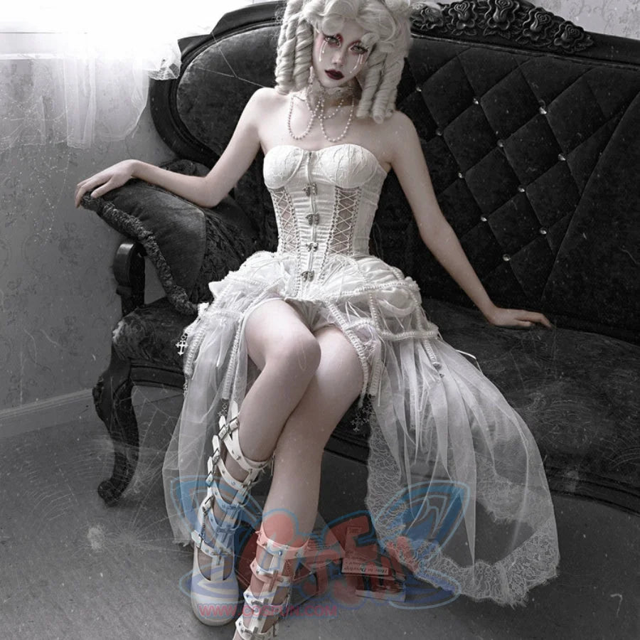 Alice White Gothic Lace up Birdcage Corset cosfun