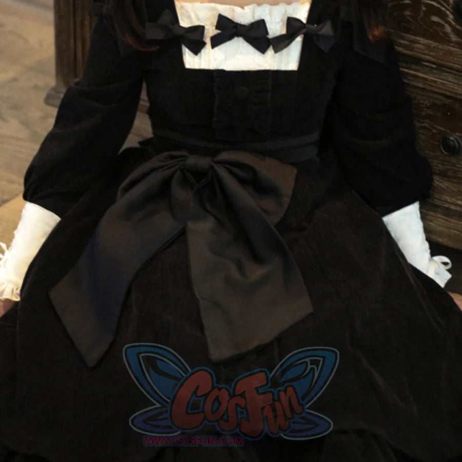 Lovely Elegant Lolita Large Size Slim Dress Black / One Size / Waistband