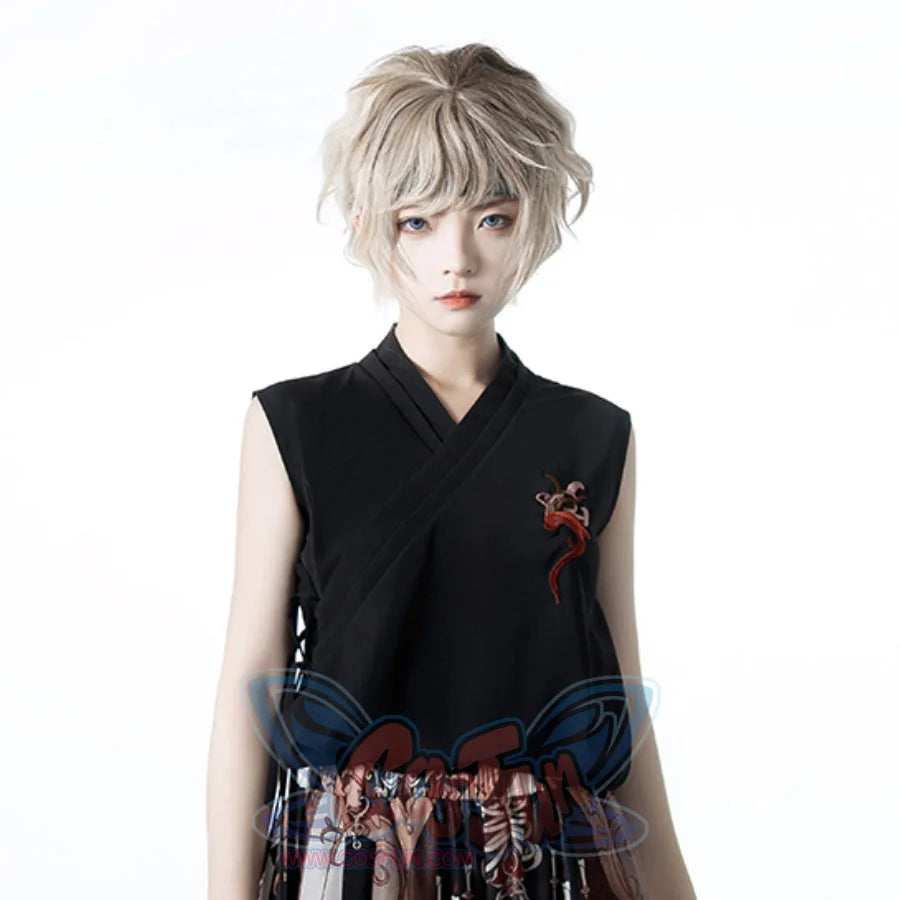 PRE-SALE Chinese Style Summer Embroidery Sleeveless V-neck Top Black / S