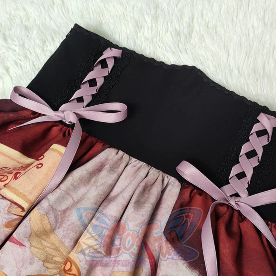Gorgeous Gothic Lolita Drawstring Slim Skirt - cosfun
