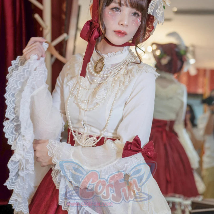 Elizabeth Elegant and Vintage Lolita Long Sleeve Shirt - cosfun