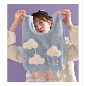 Blue Cloud Plush Large-Capacity Handbag S22426 - cosfun