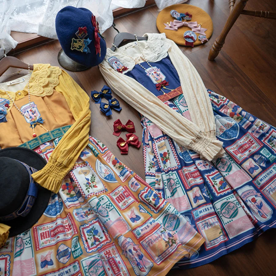 American Style Vintage Daily Lolita Jumper Skirt - cosfun