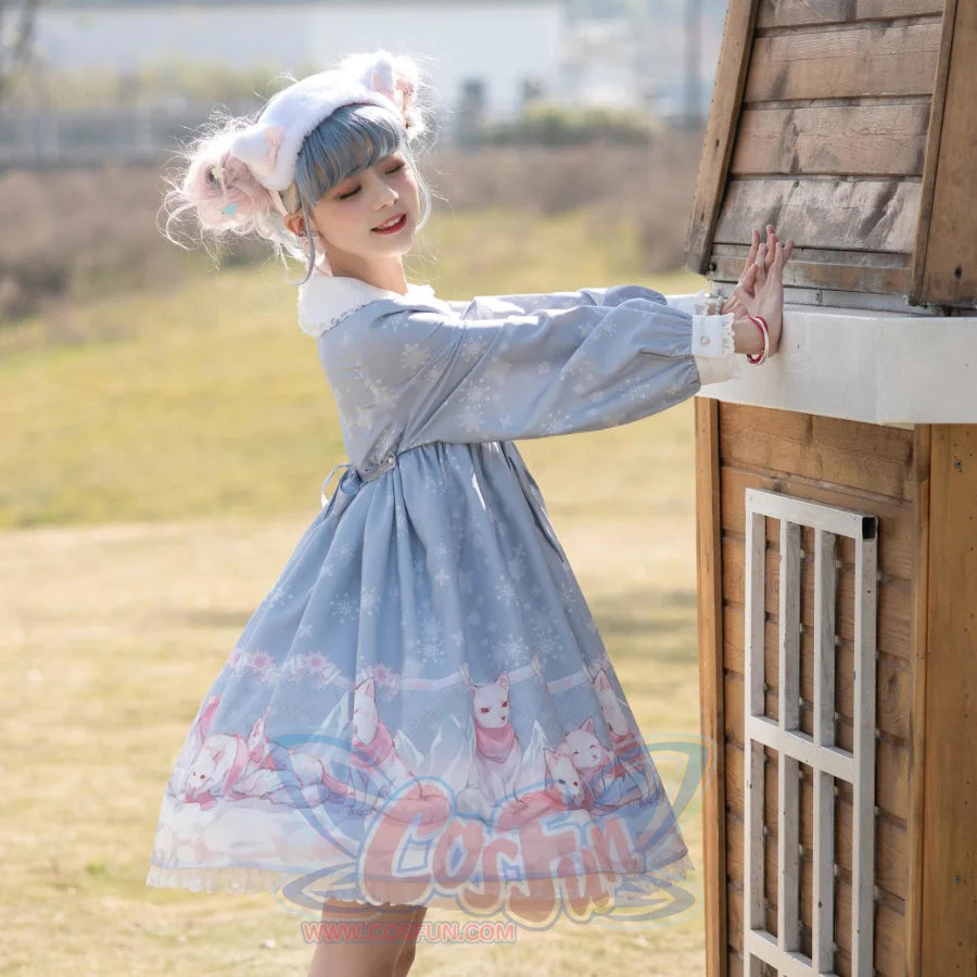 Snow Fox Lolita Long Sleeve Dress