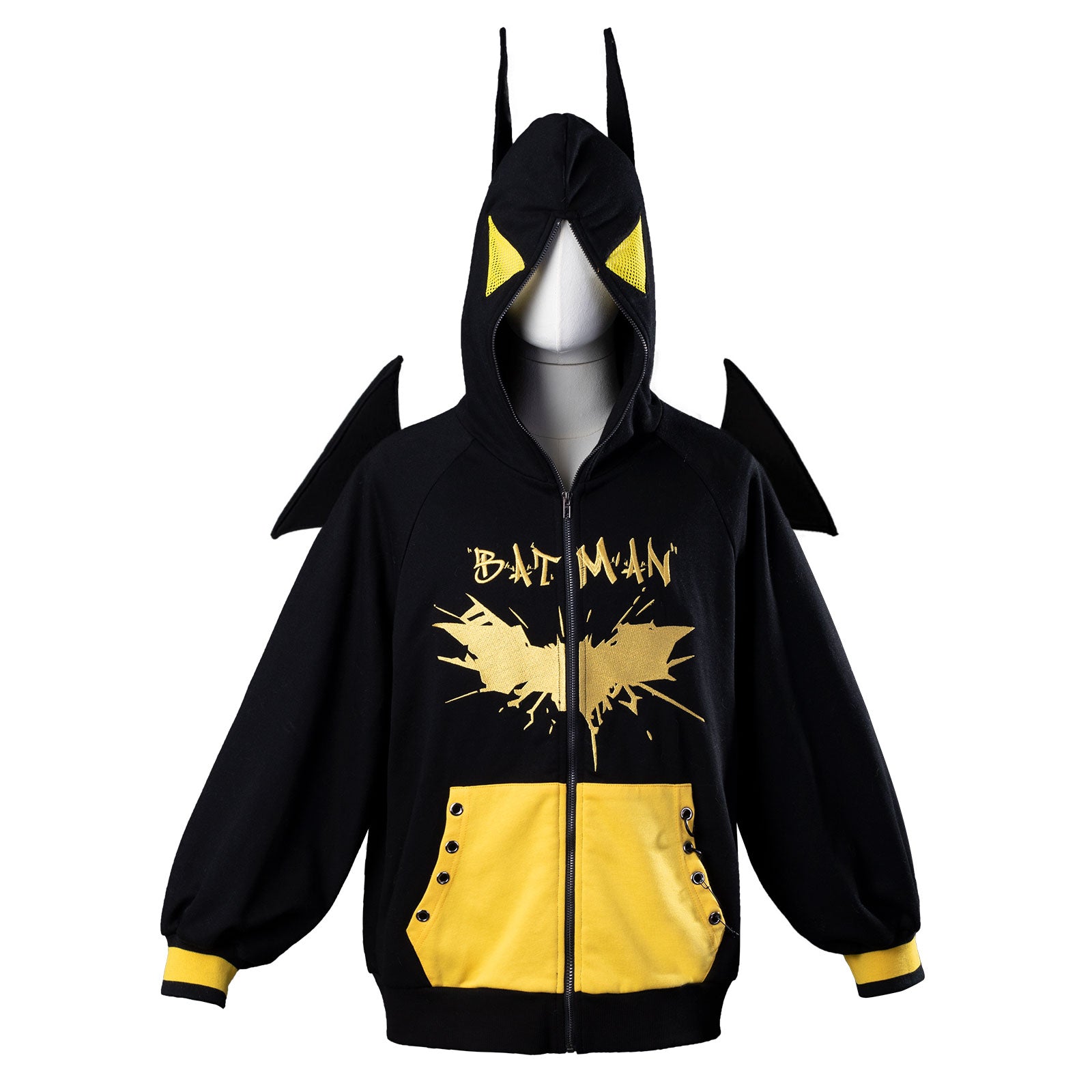 COSFUN Original Batman：The Dark Knight Zip-Up Hoodie Sweatshirt IF0007