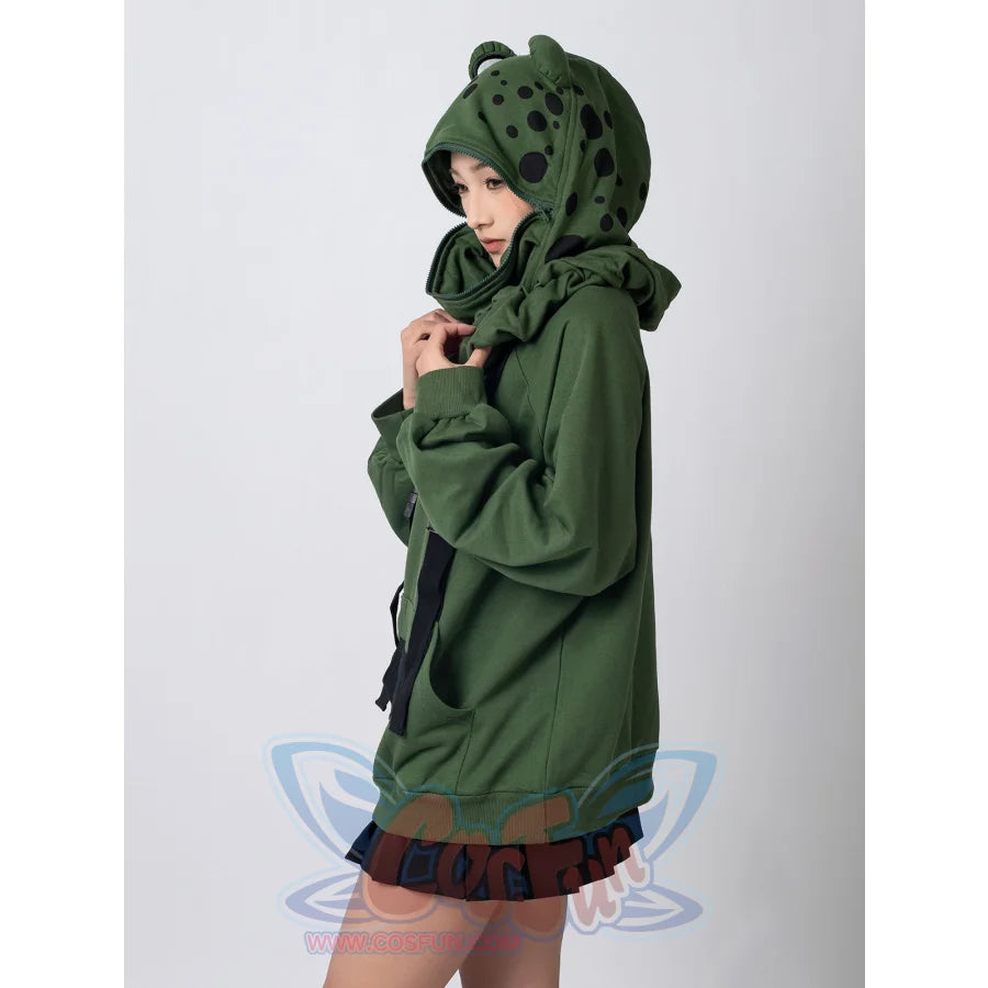 【READY TO SHIP + FREE SHIPPING】COSFUN Original Animal Tales: The Frog Prince Green Pullover Full Zip Hoodie IF0001