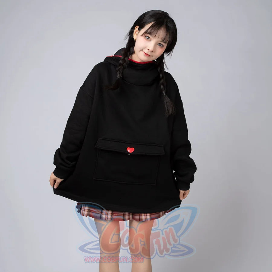 Original Oversized Black Bat Hooded Sweatshirt N00716 Sweatshirt