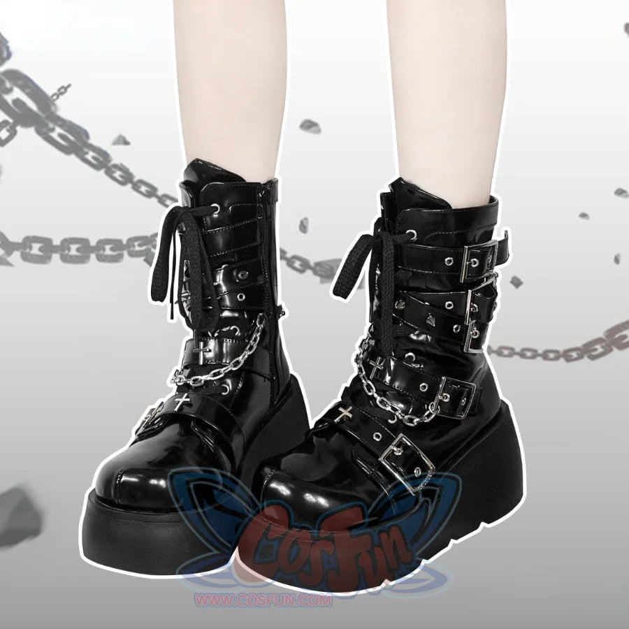 Original Spice Girl Lolita Round Toe Short Boots S22657 - cosfun