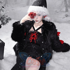 Winter Gothic Thickened Woolen Leather Fur Coat