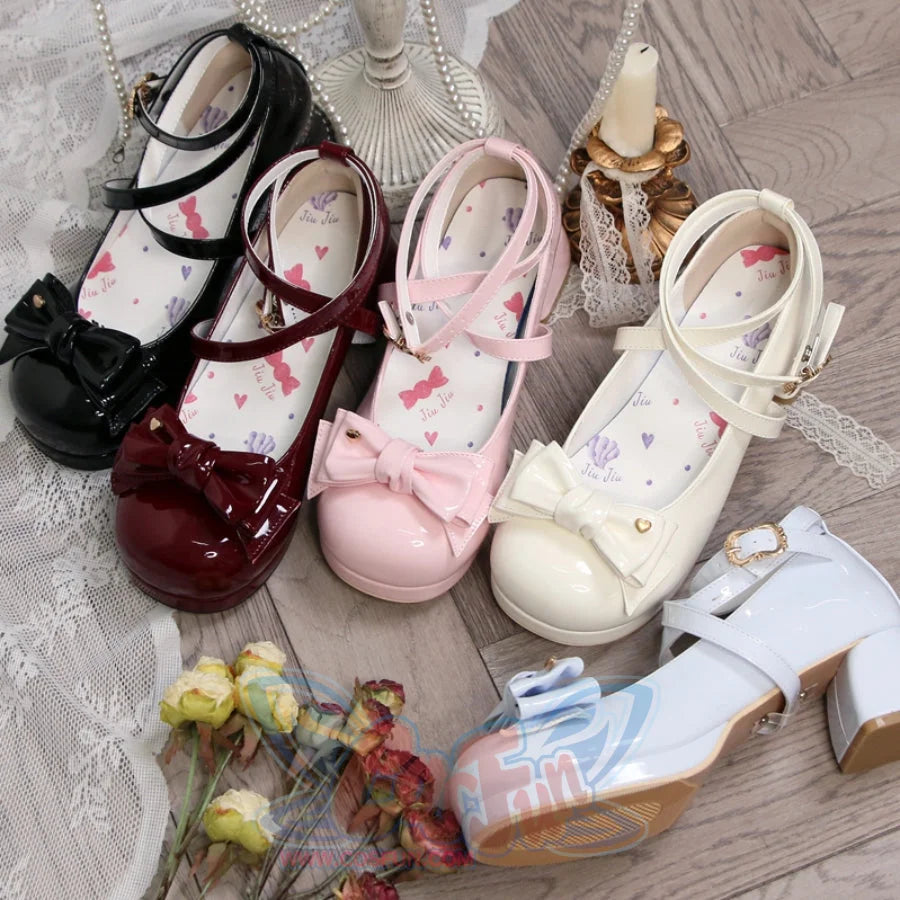 Sweet Round Toe Middle-heeled Lolita Shoes 34 / Pink