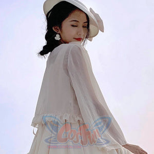 Elegant Lolita Lace Long Sleeve Sunscreen Shirt - cosfun