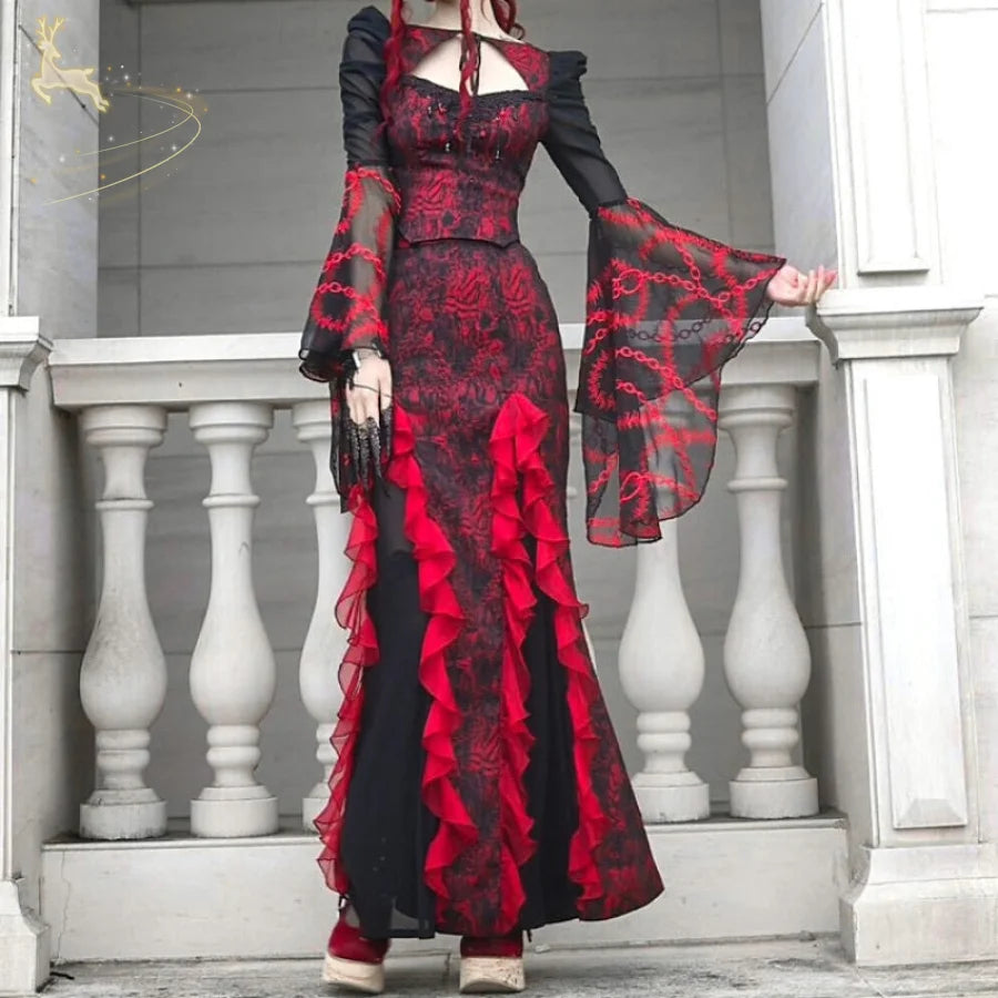 Gothic fishtail shop skirt