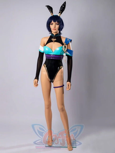 【Ready To Ship】Cosfun Gesnhin Impact Scaramouche Wanderer Derivative Bunny Girl Bodysuit