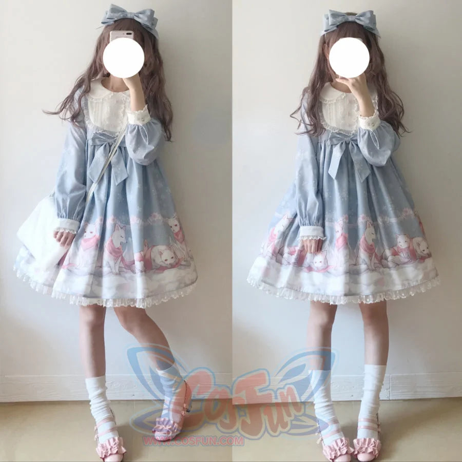 Snow Fox Lolita Long Sleeve Dress