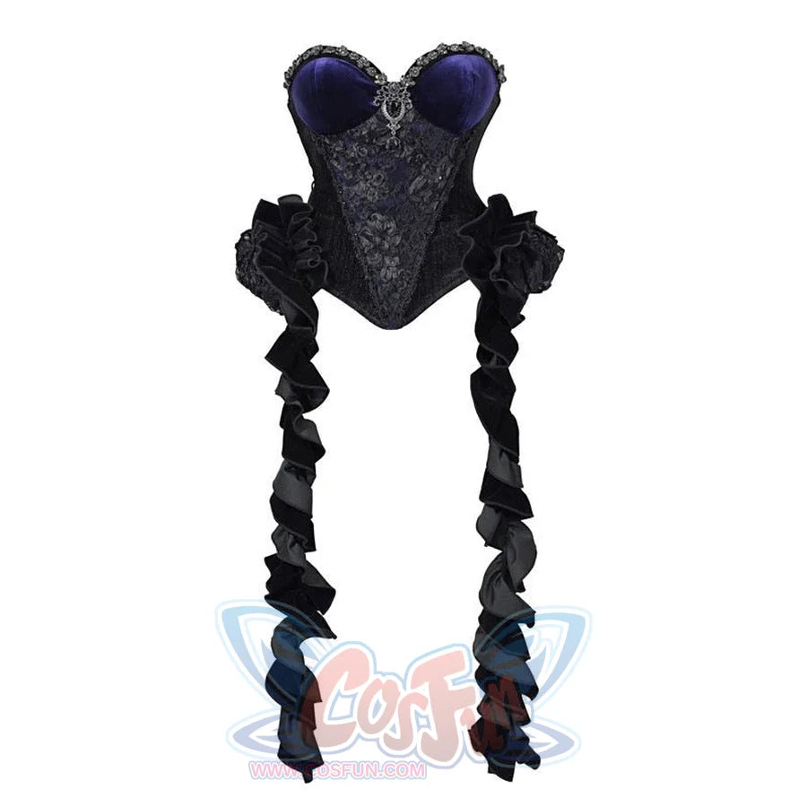 Elegy Day Gothic Shimmer Velvet Bustier Corset Top